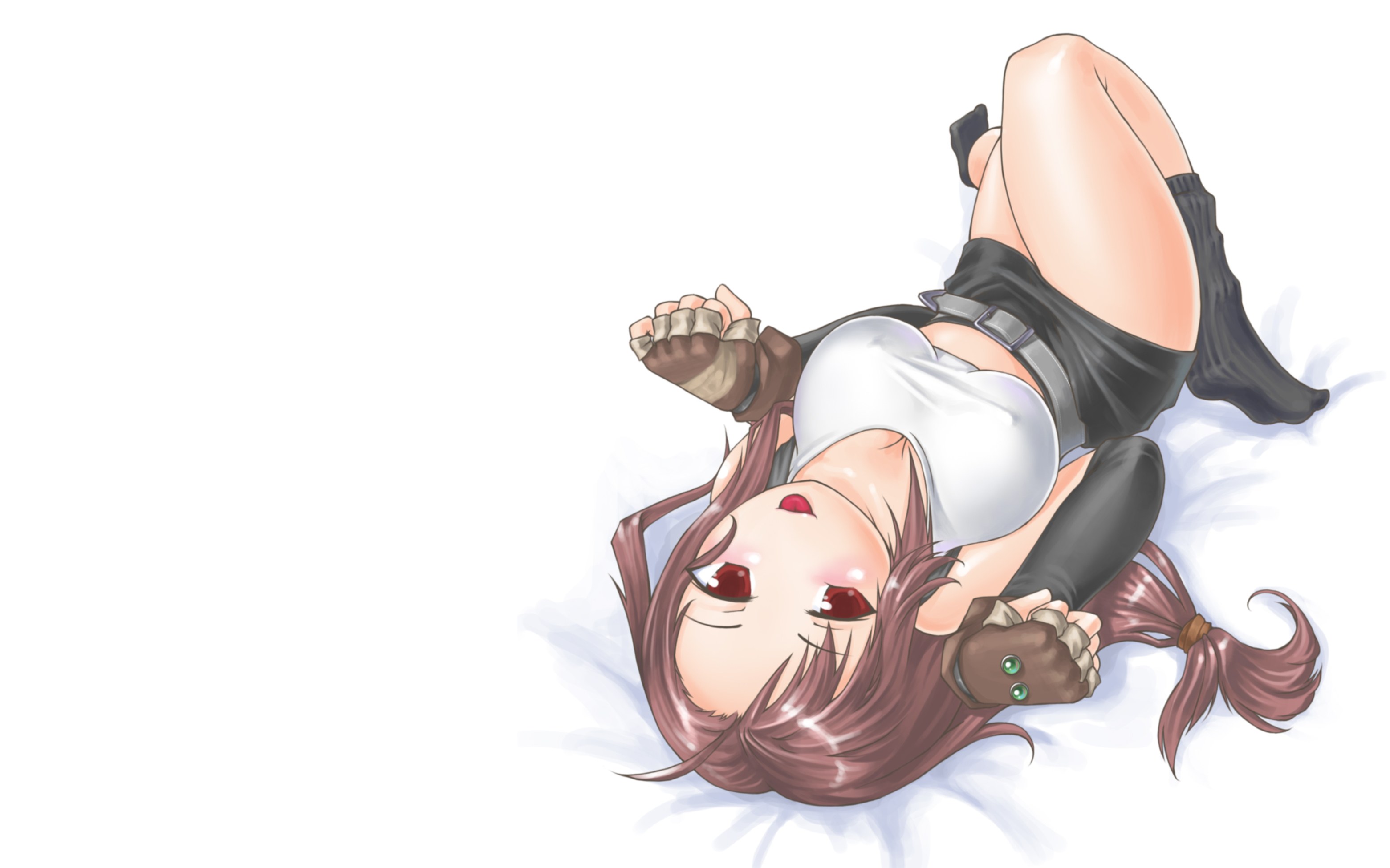 anime girl lying on back
