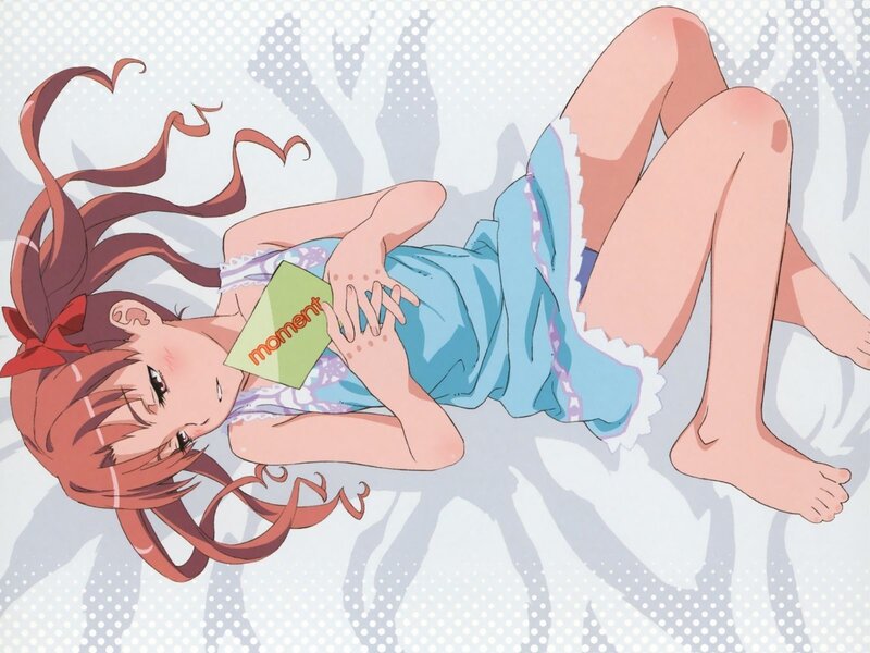 Anime girl lying on bed