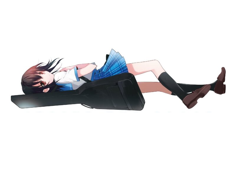 Anime Girl Lying on Case