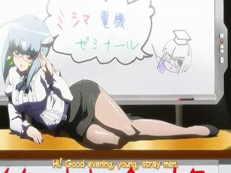 Anime Girl Lying on Desk — Blue