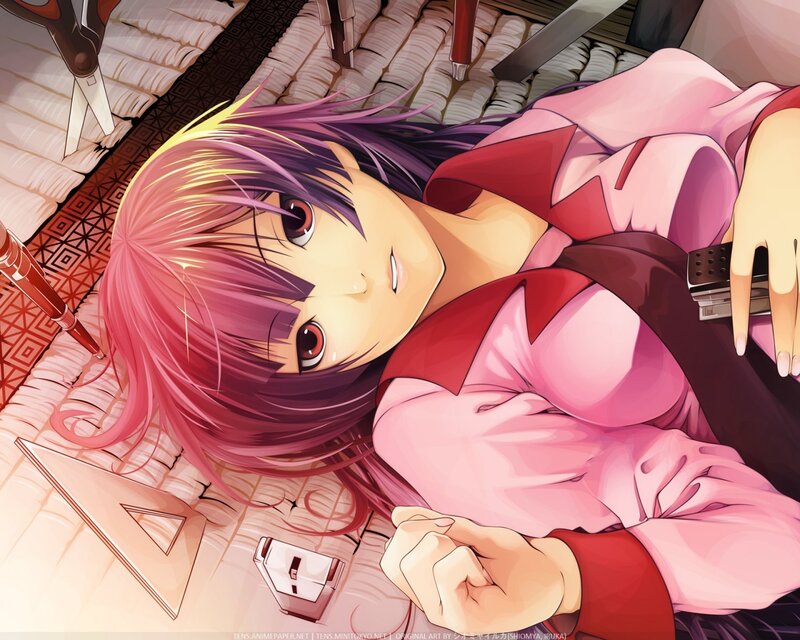 anime girl lying on floor