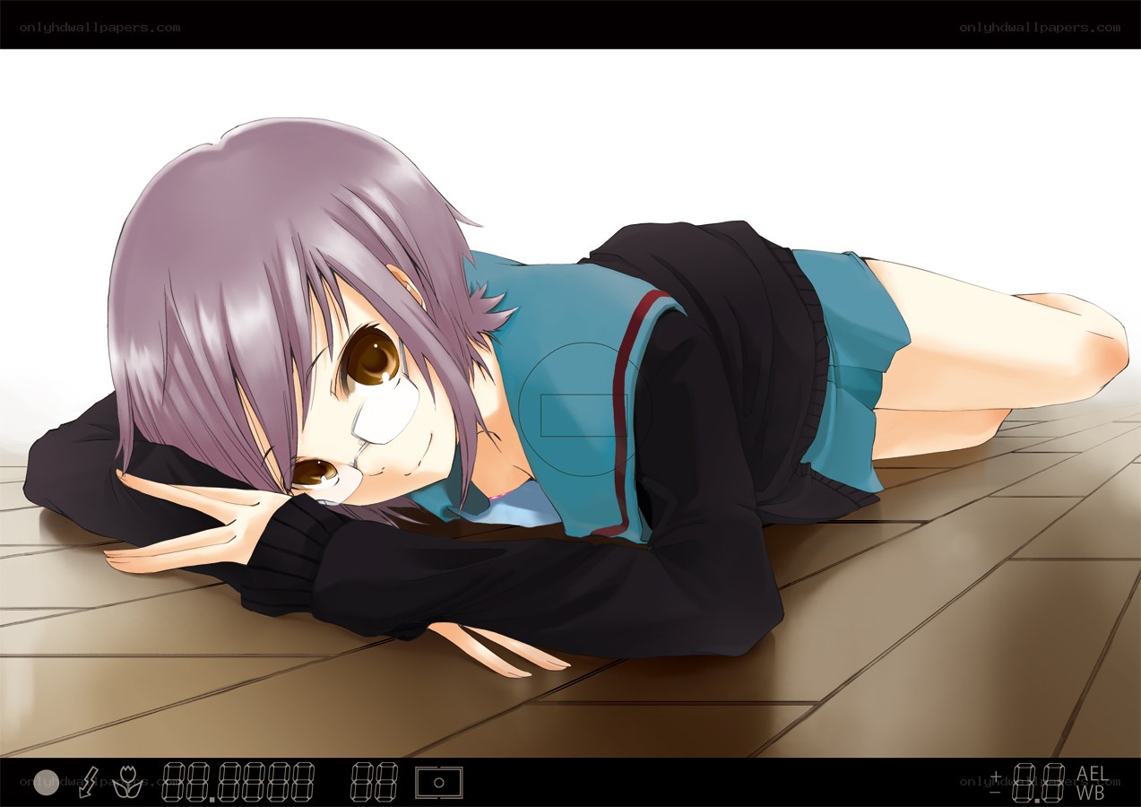 anime girl lying on floor