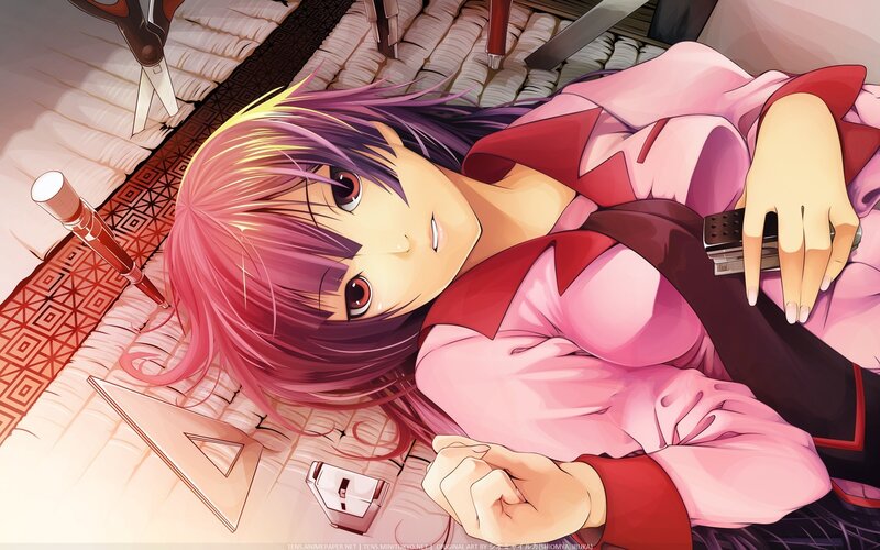 anime girl lying on floor