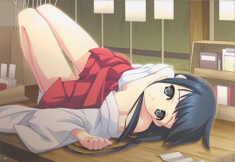 anime girl lying on floor