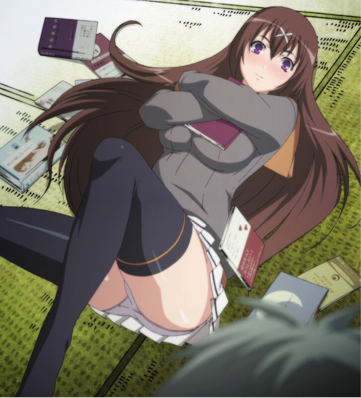 anime girl lying on floor