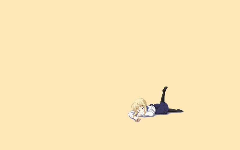Anime girl lying on floor