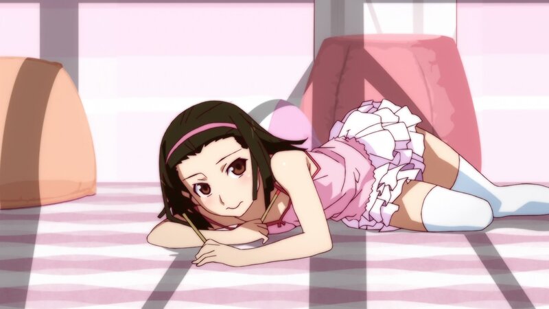 anime girl lying on floor