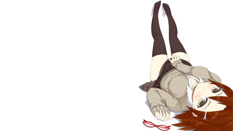 anime girl lying on floor