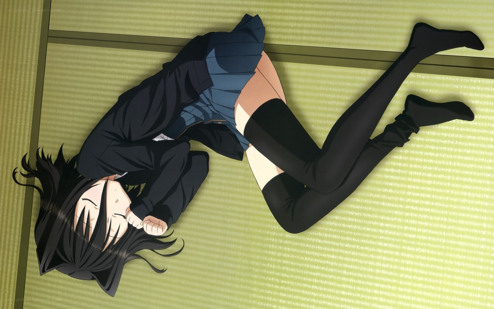 anime girl lying on floor