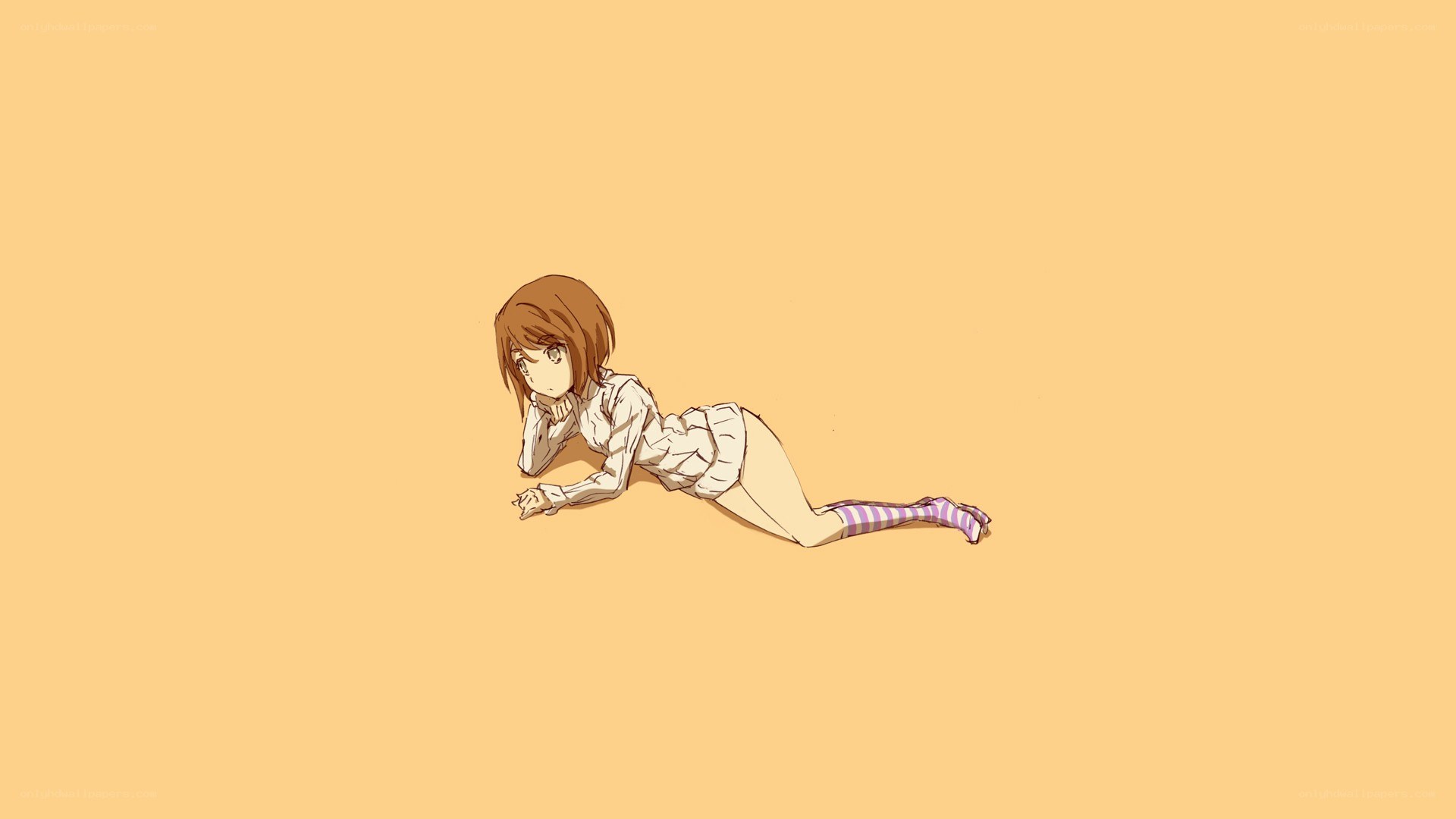 anime girl lying on floor