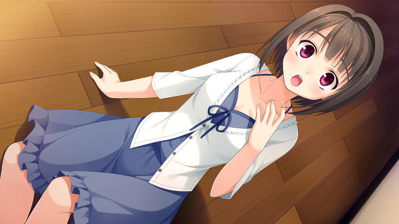 Anime Girl Lying on Floor — Brown, Surprised