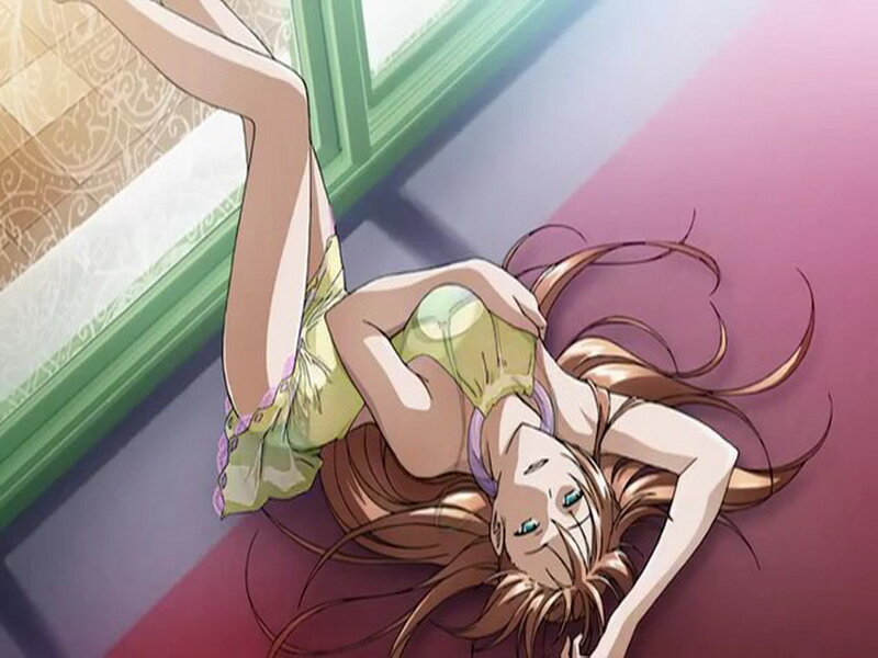 Anime Girl Lying on Floor — Pink