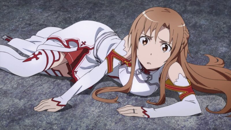 Anime Girl Lying on Ground — Brown, Dramatic