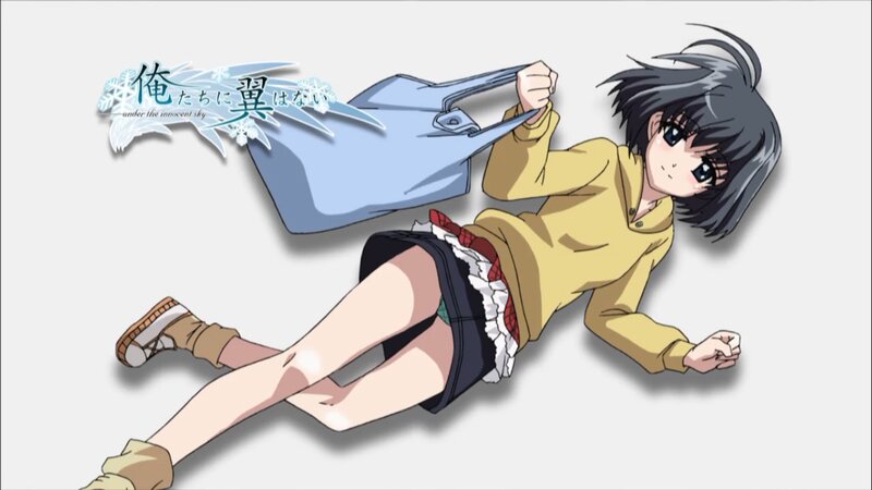 Anime Girl Lying on Ground — Gray