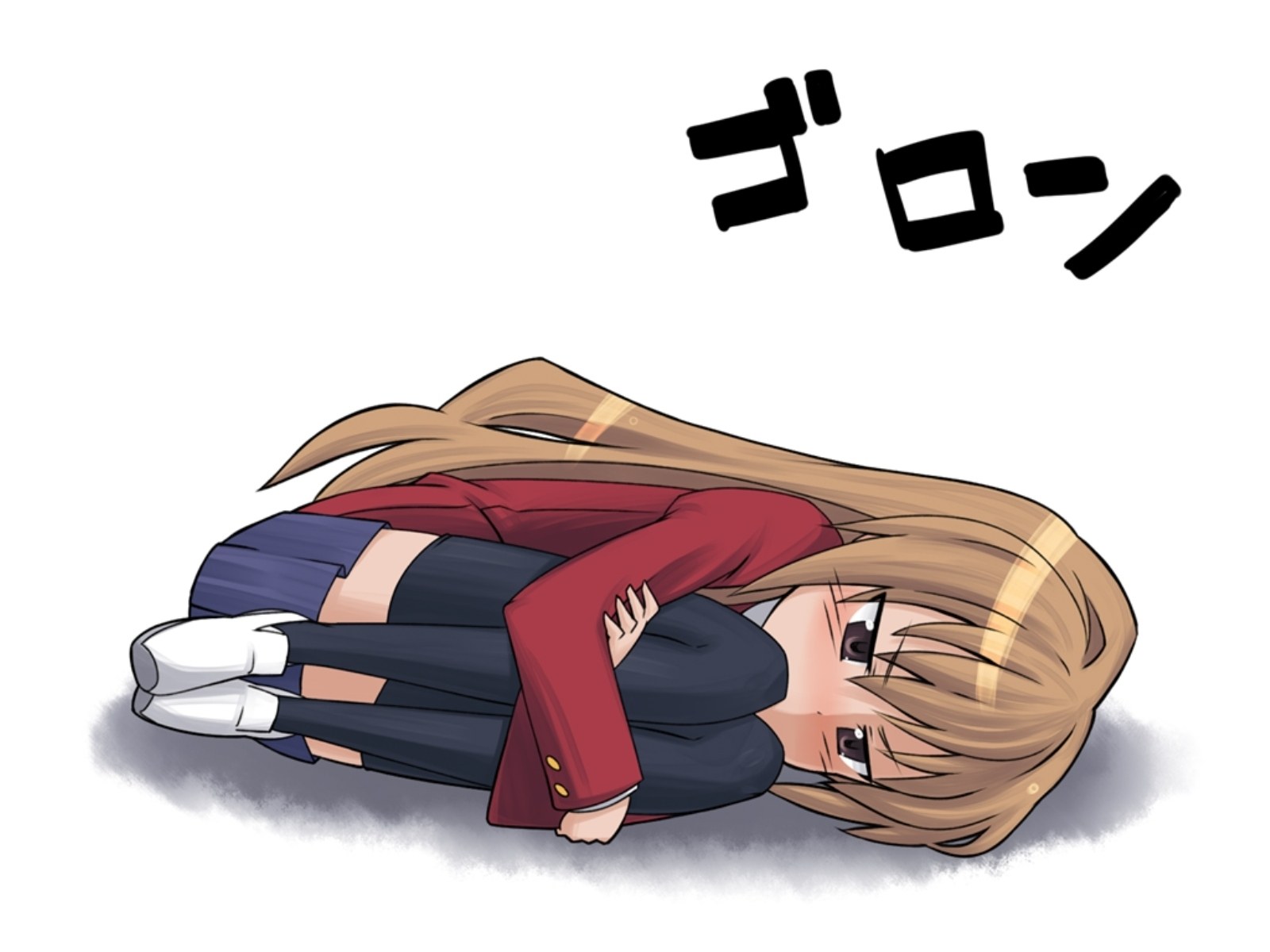 anime girl lying on ground