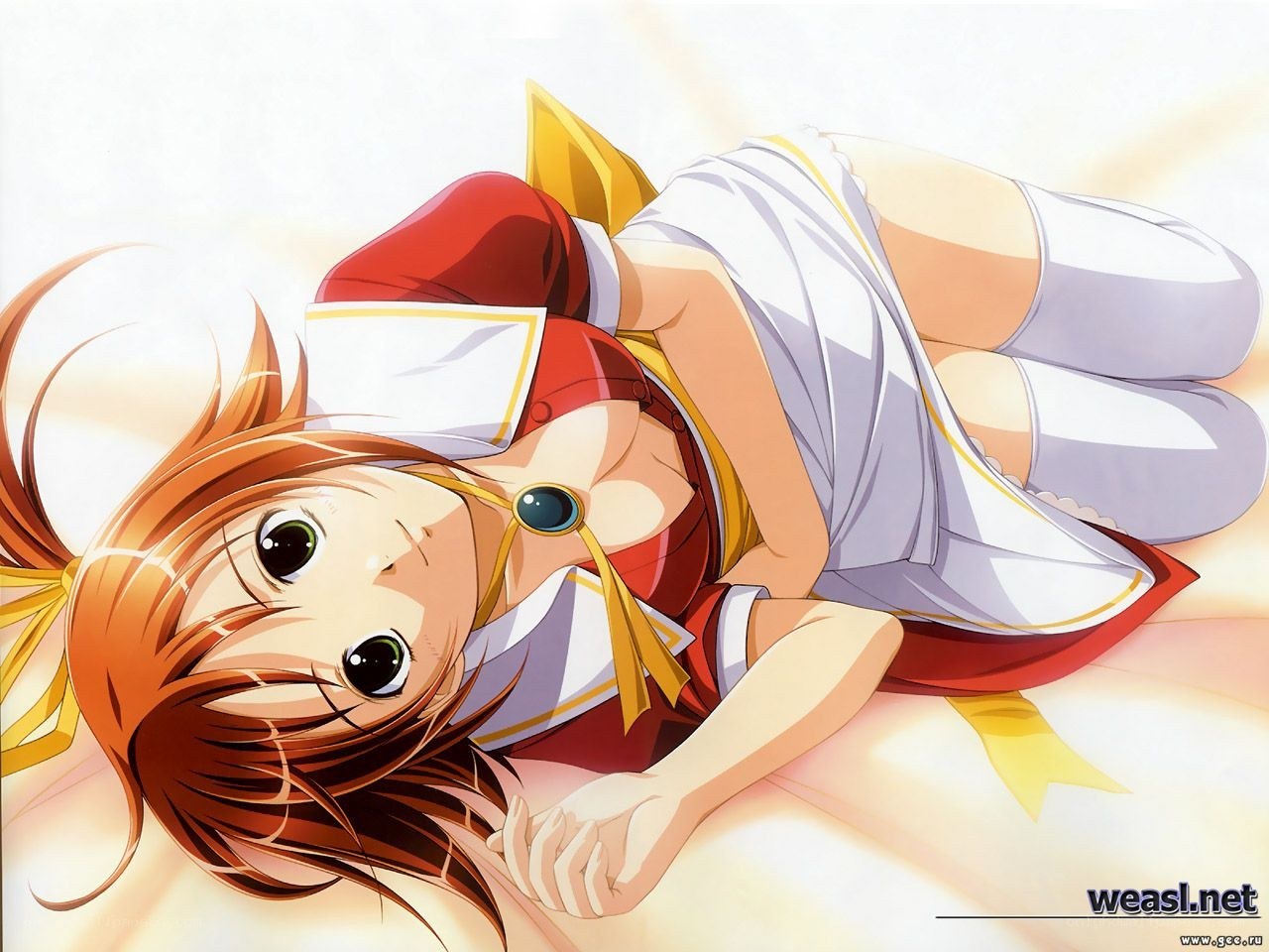 anime girl lying on her back