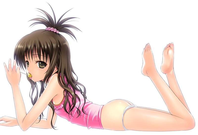 Anime girl lying on stomach
