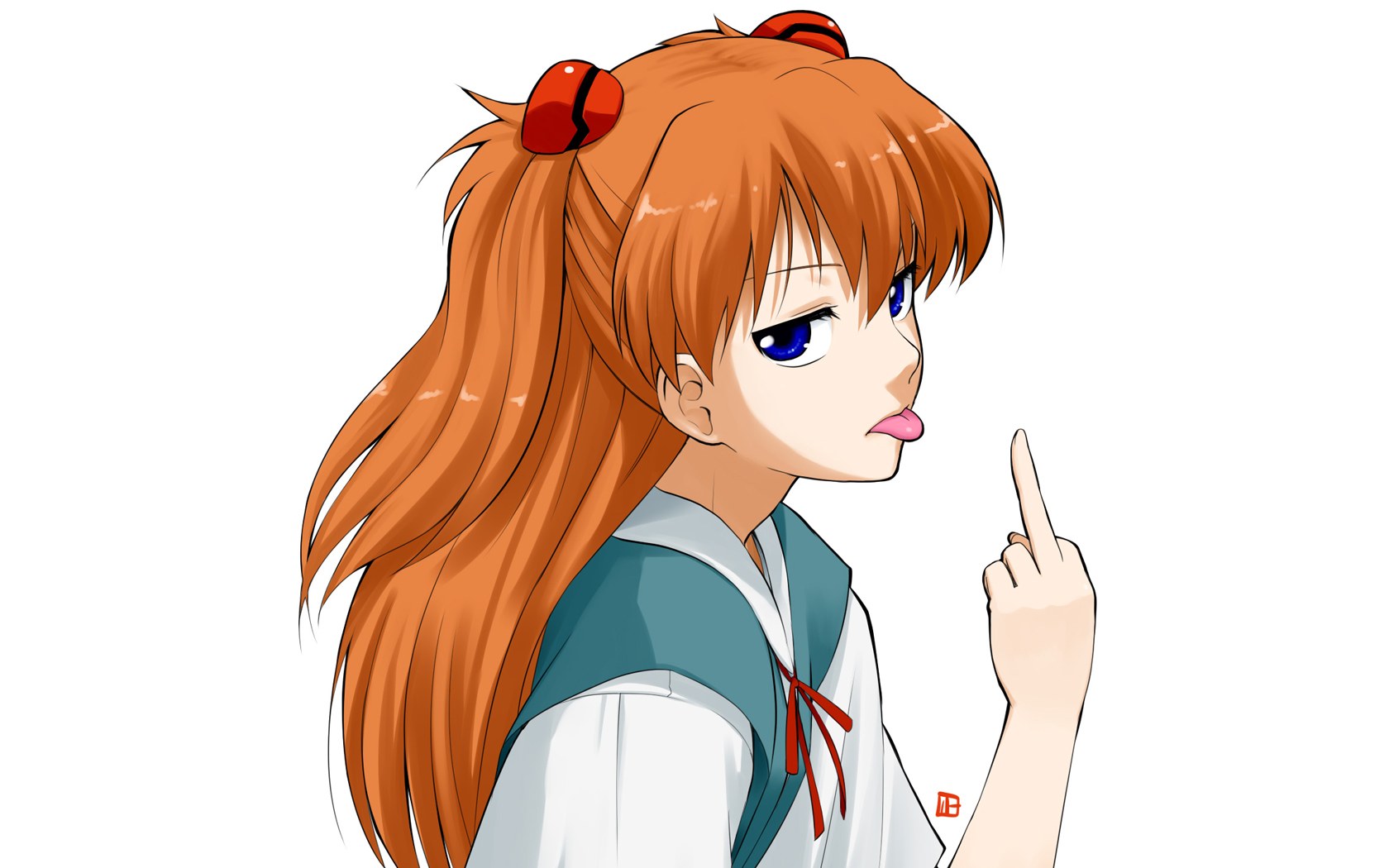 anime girl making a gesture