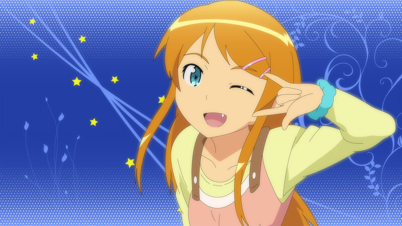 anime girl making a peace sign