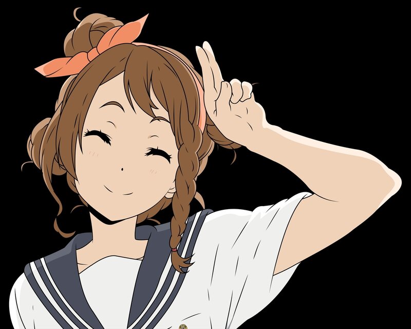 anime girl making a peace sign