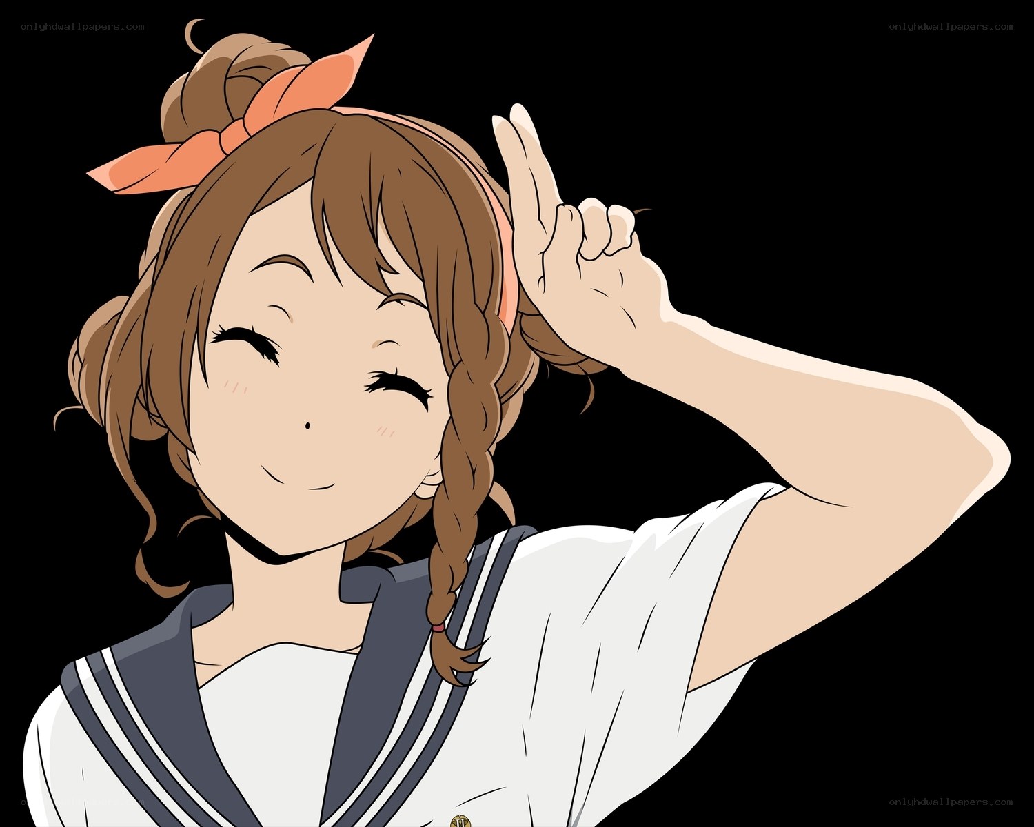 anime girl making a peace sign