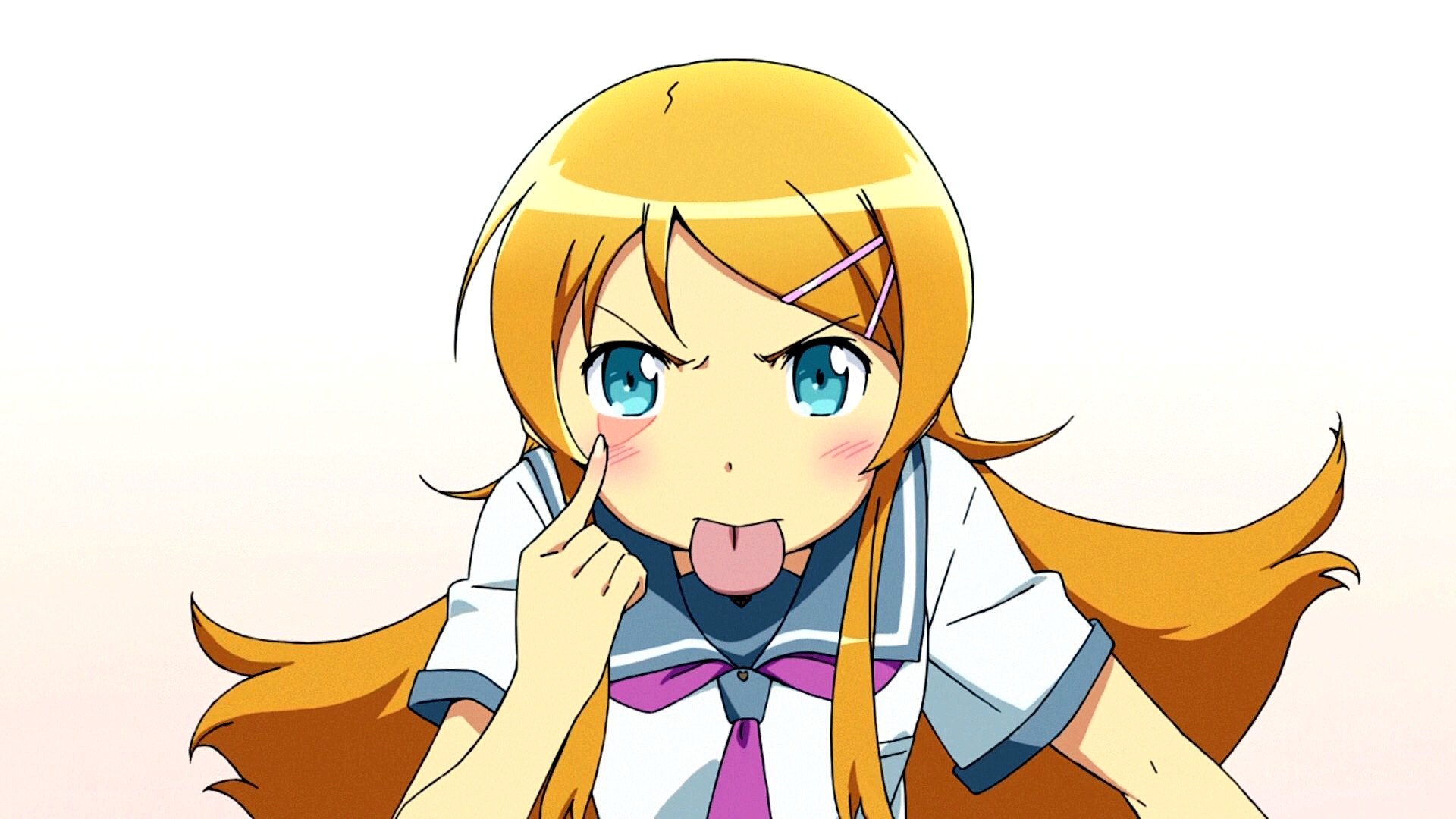 anime girl making a silly face