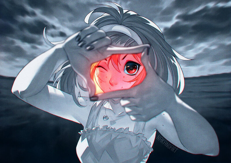 Anime Girl Making Hand Frame