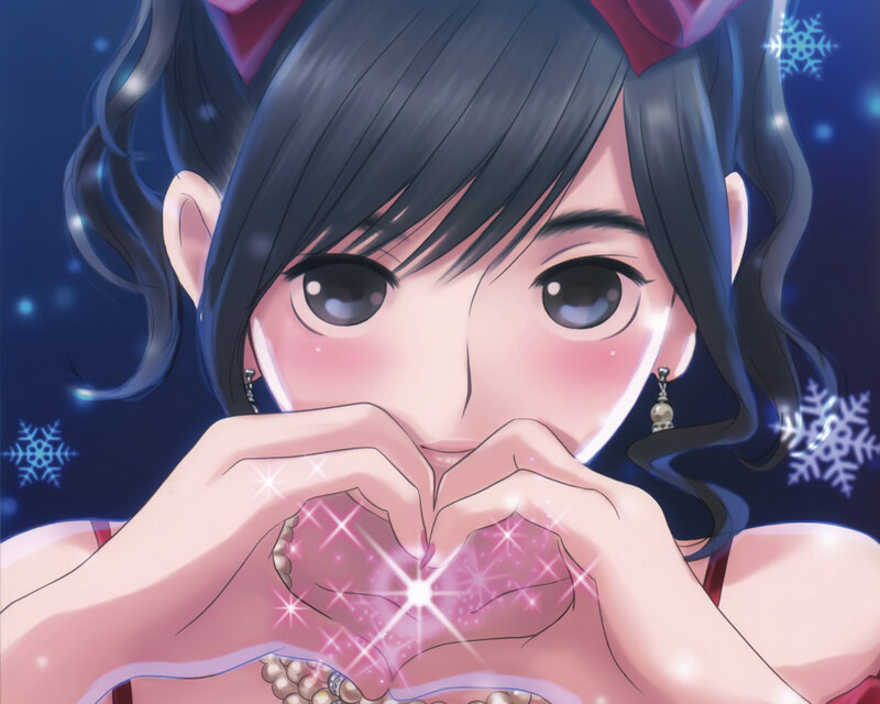 Anime Girl Making Heart — Blue