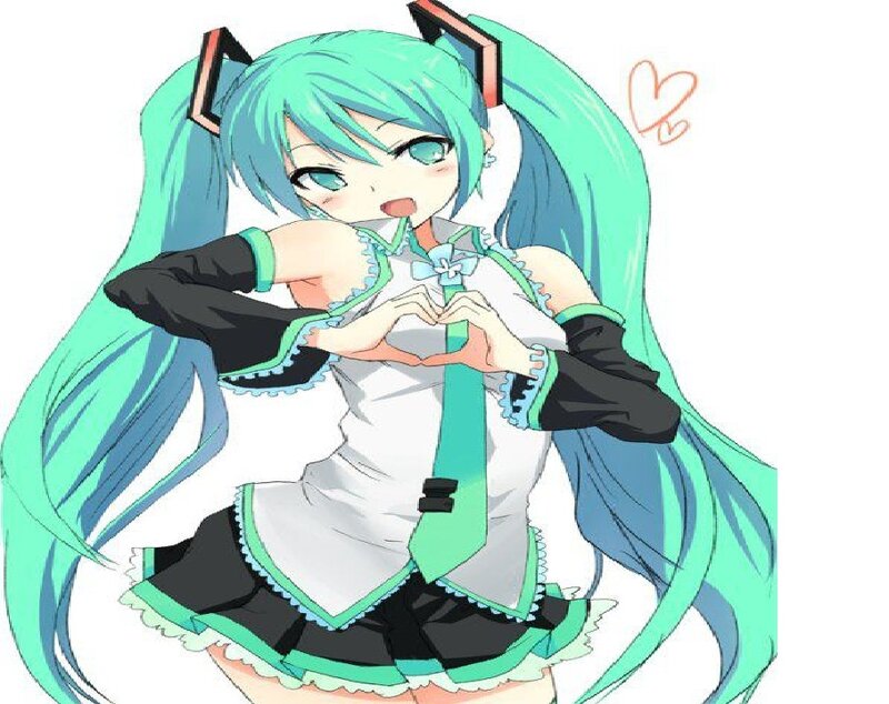 Anime Girl Making Heart — Cyan