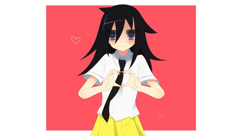 anime girl making heart gesture