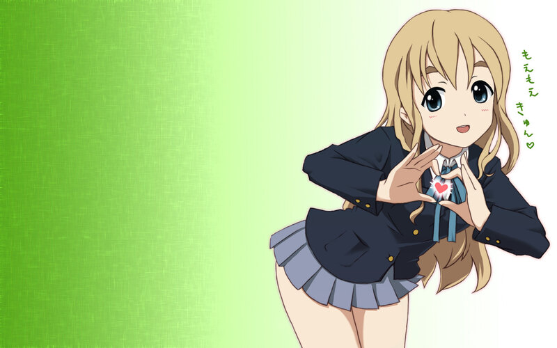 anime girl making heart gesture