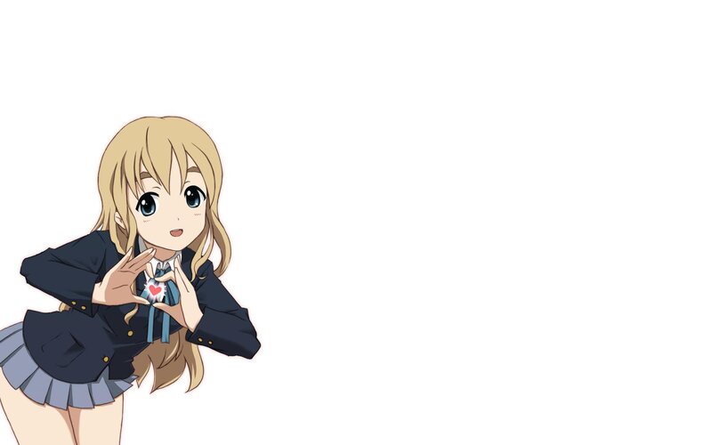 anime girl making heart gesture