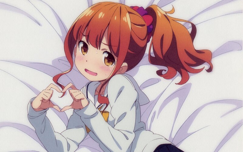 Anime Girl Making Heart — Orange