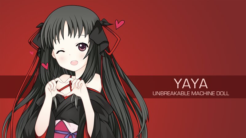 Anime Girl Making Heart — Red, Playful