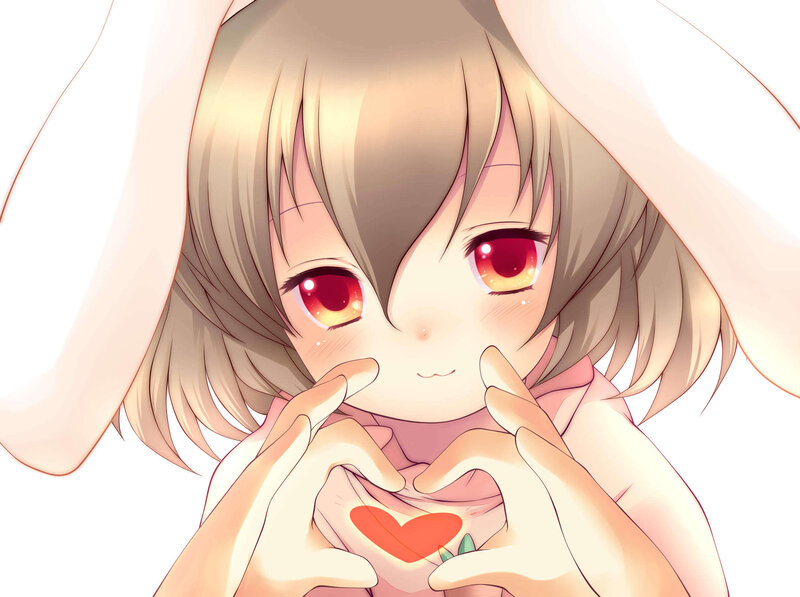 anime girl making heart shape