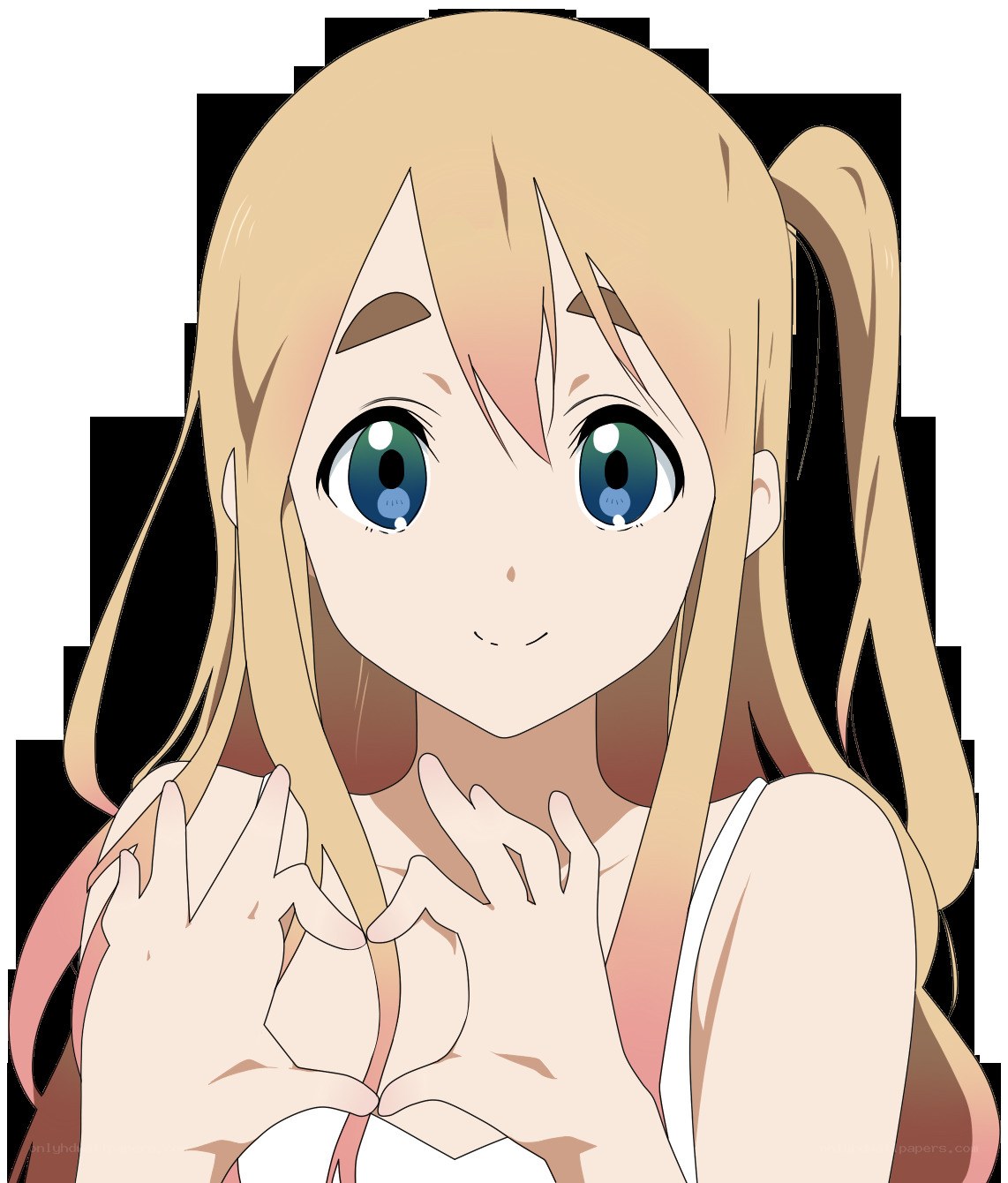 anime girl making heart shape
