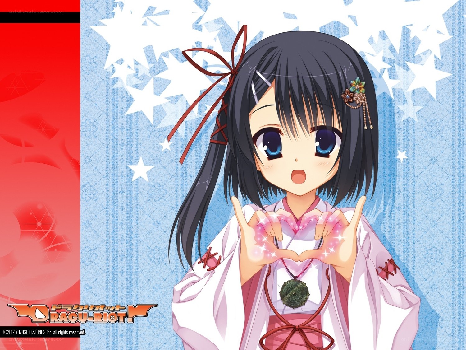 anime girl making heart shape