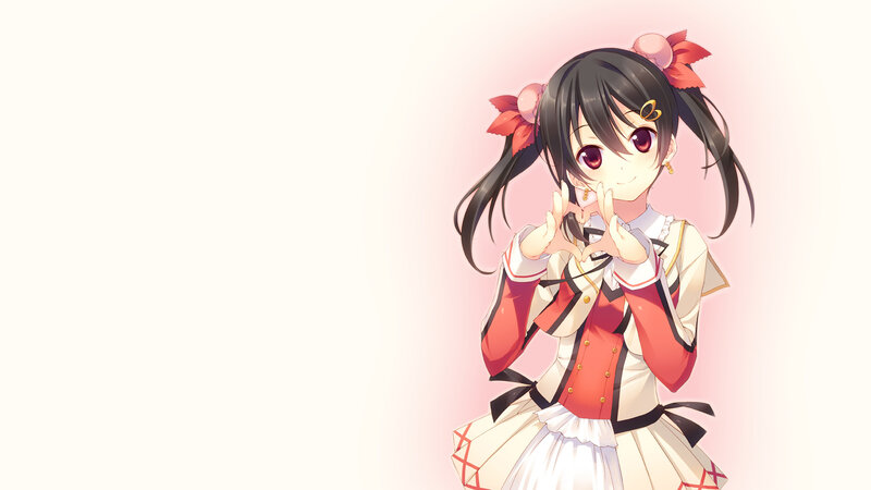 Anime Girl Making Heart — White, Cheerful