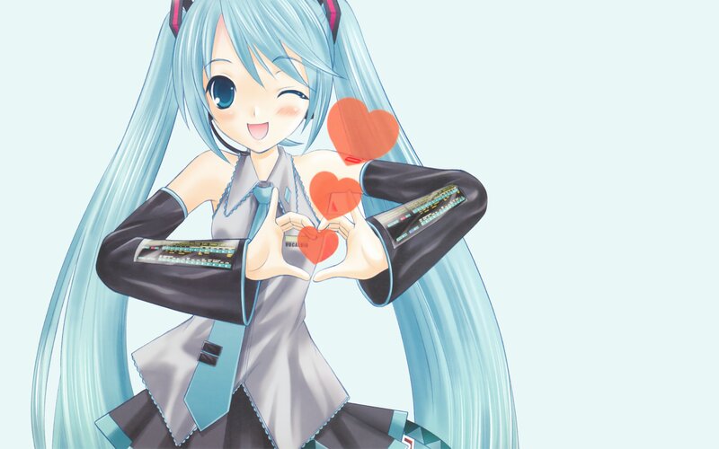 Anime Girl Making Hearts