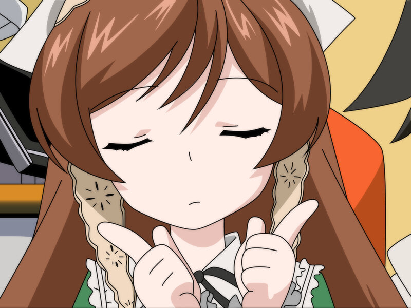 anime girl making peace sign