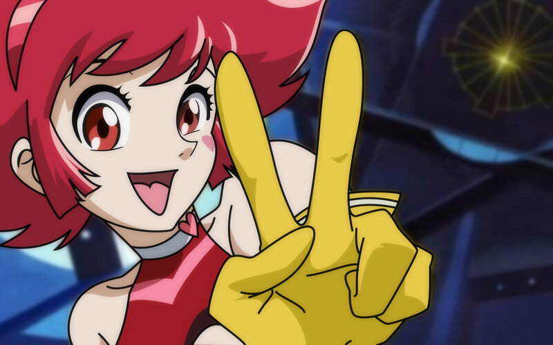 anime girl making peace sign