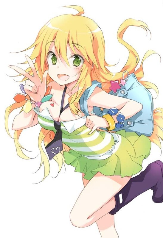 anime girl making peace sign