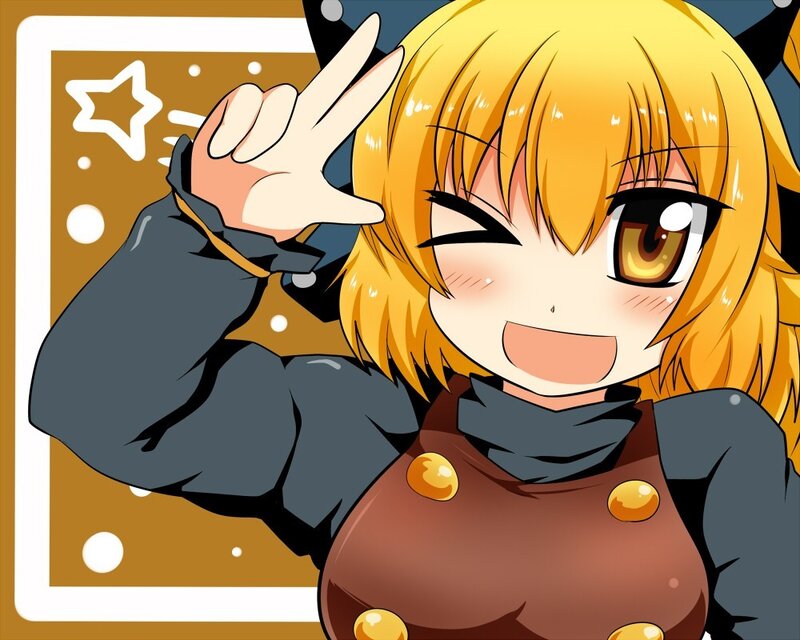 anime girl making peace sign