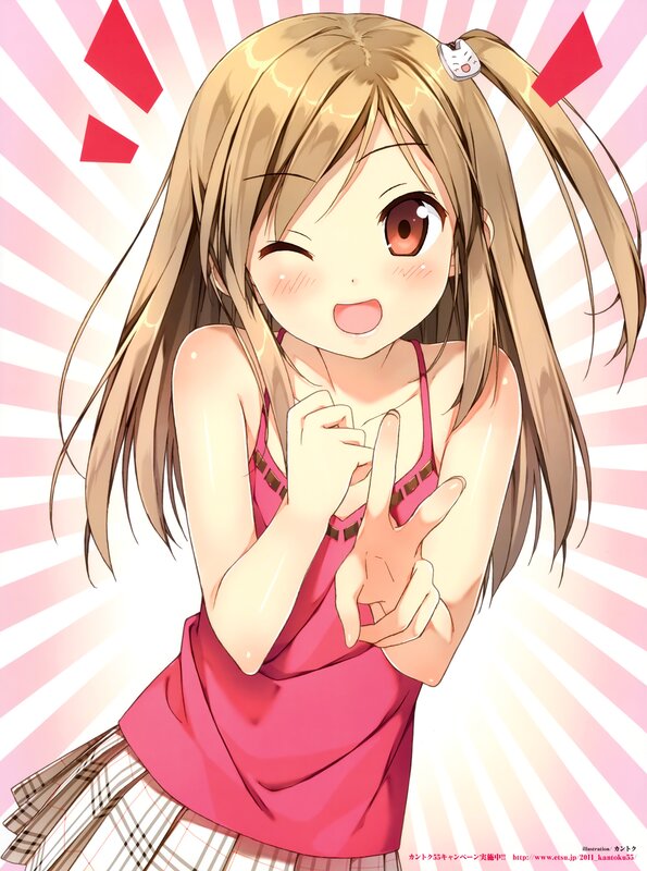anime girl making peace sign