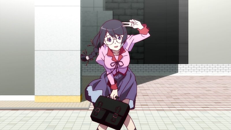 anime girl making peace sign