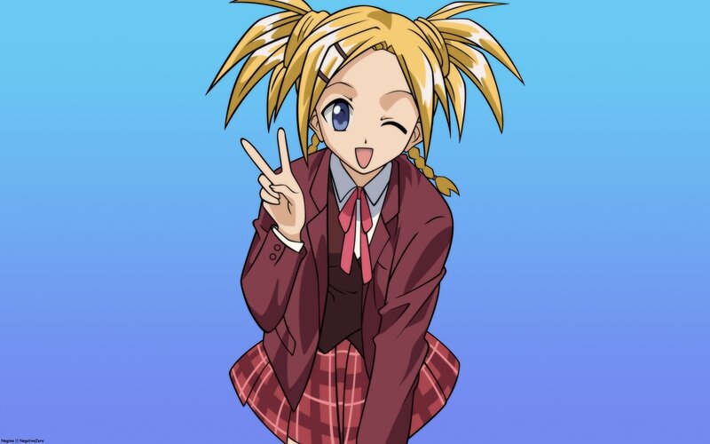 anime girl making peace sign