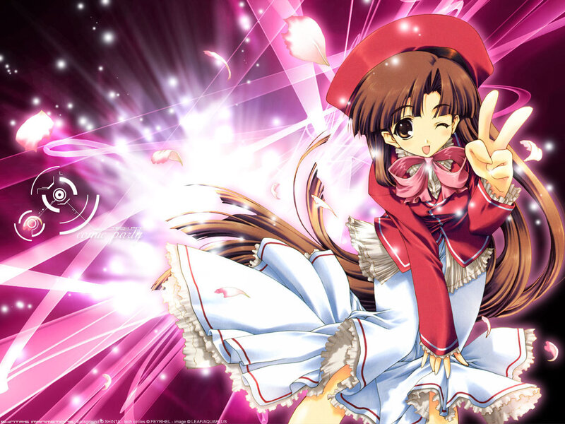 Anime girl making peace sign