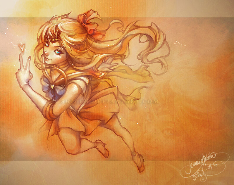 anime girl making peace sign