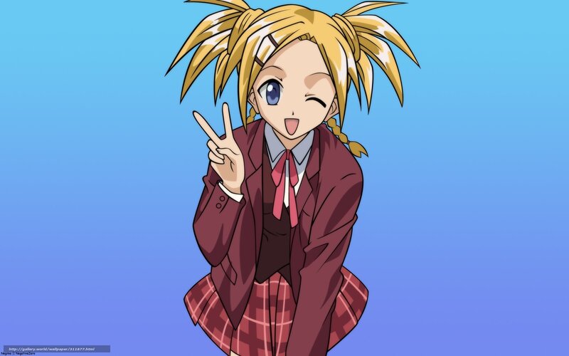 anime girl making peace sign
