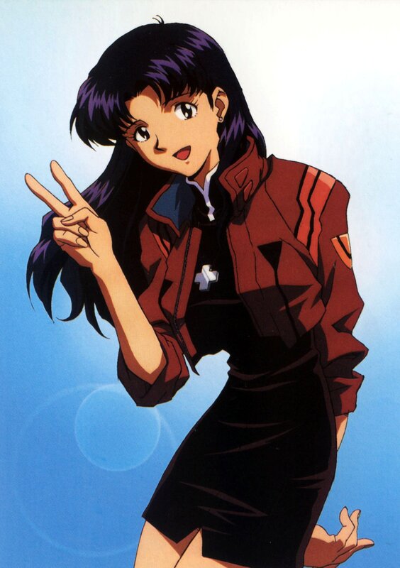 Anime Girl Making Peace Sign — Blue, Playful, Peace Sign, Jacket